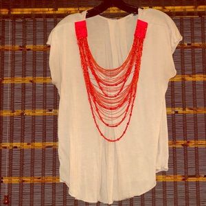 Collective concept coral necklace beaded top